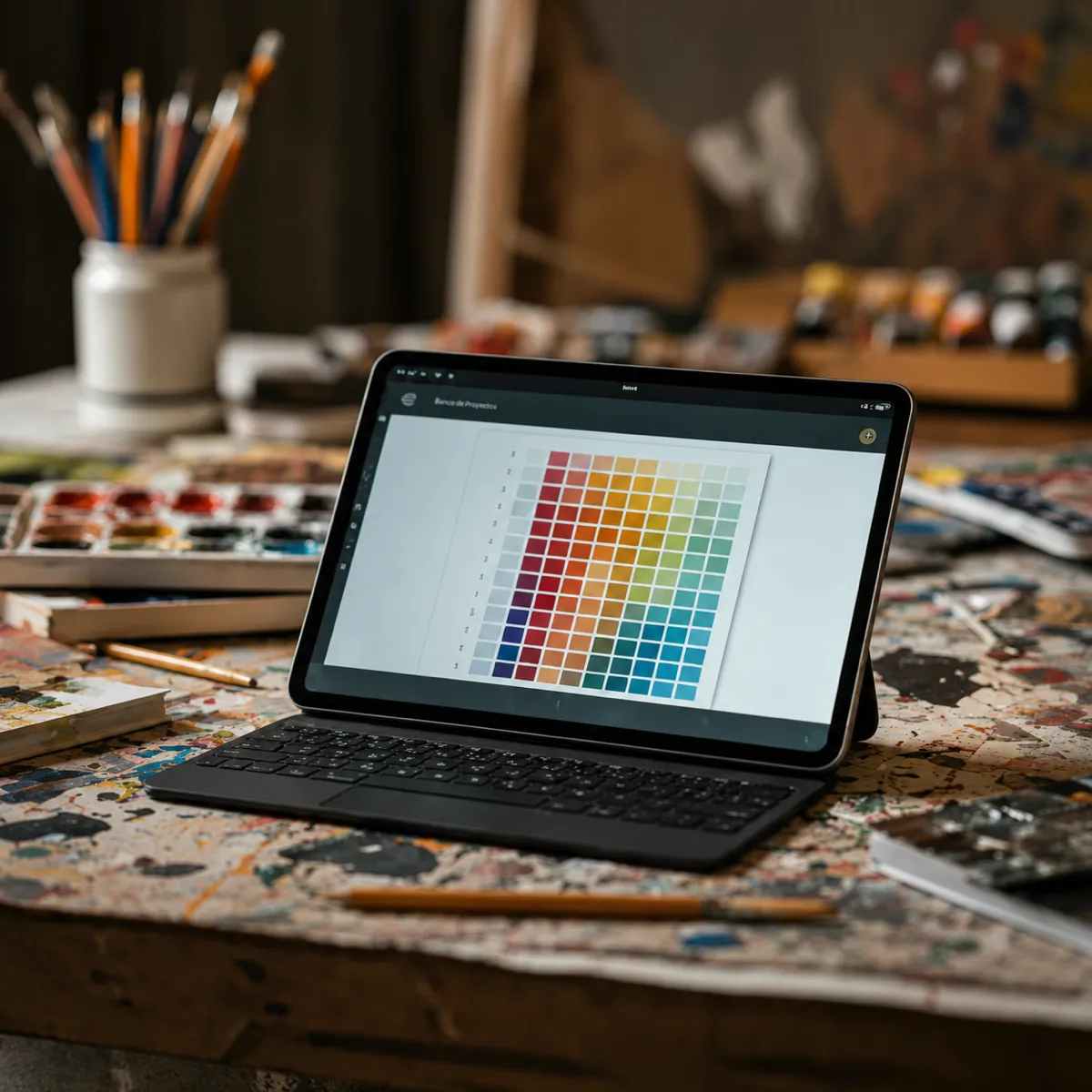 Professional tablet showing an app